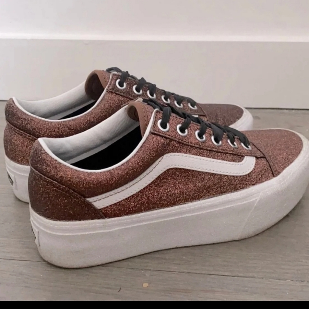 Platform Glitter vans shoes w6